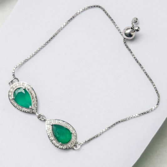 Eternal Tie Pear of joy Green Onyx Bracelet