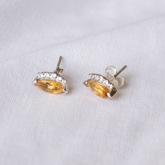Citrine Wink Studs