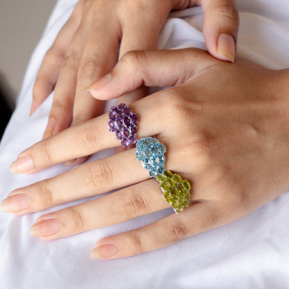 Honey Comb Multi Stone Ring