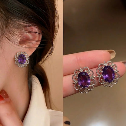 Cleo Blossom Natural Amethyst studs