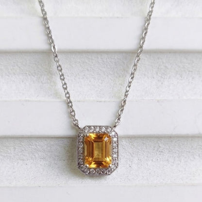 Cherished Charm Citrine Pendant With Chain