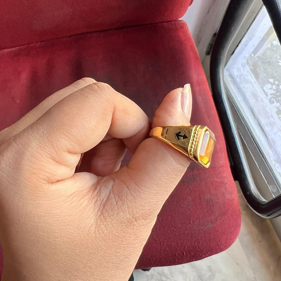 Oris Natural Citrine Men's Ring