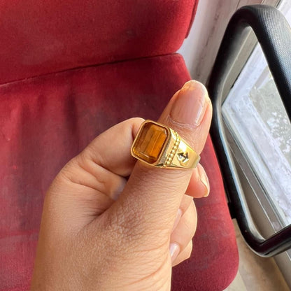 Oris Natural Citrine Men's Ring