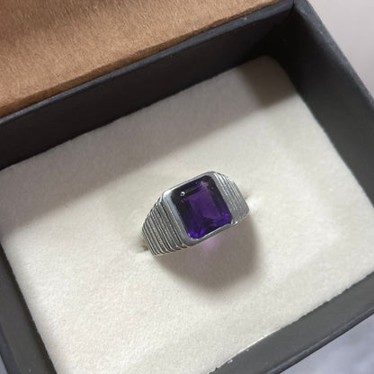 Draven Natural Amethyst Men's Ring