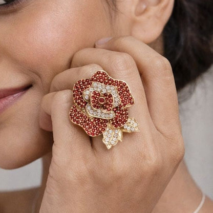 Rosella Natural Garnet Cocktail Ring