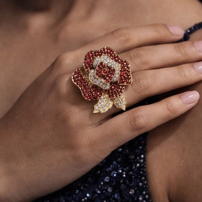 Rosella Natural Garnet Cocktail Ring