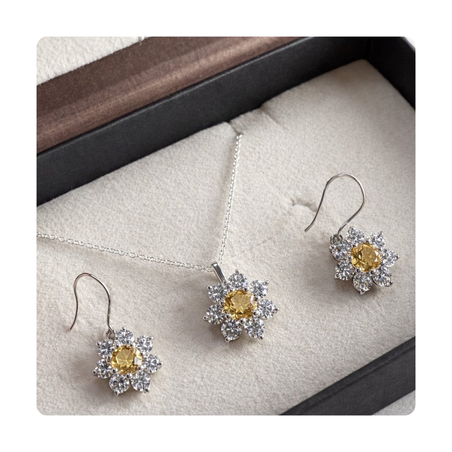 Blissful Sunshine Pendant and Earring Set