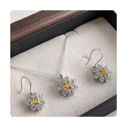 Blissful Sunshine Pendant and Earring Set