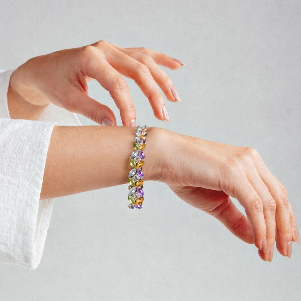 Multigemstone 925 Tennis Bracelet