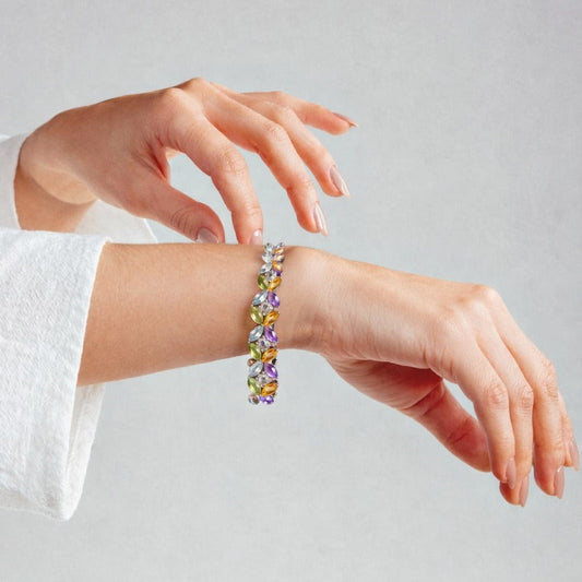 Multigemstone 925 Tennis Bracelet