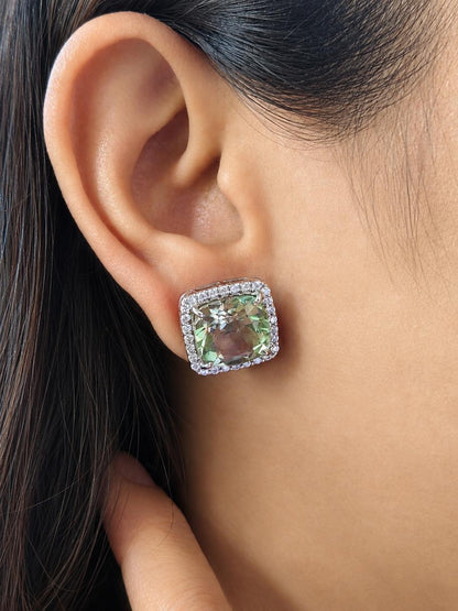 Fierce Glow Green Amethyst Studs