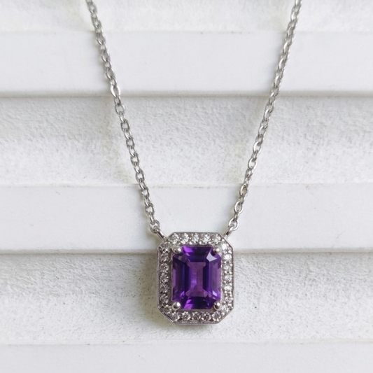 Cherished Charm Amethyst Pendant With Chain