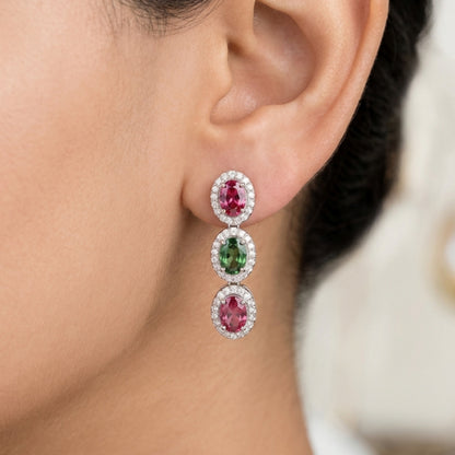 Royal Trellis Multi tourmaline Earrings