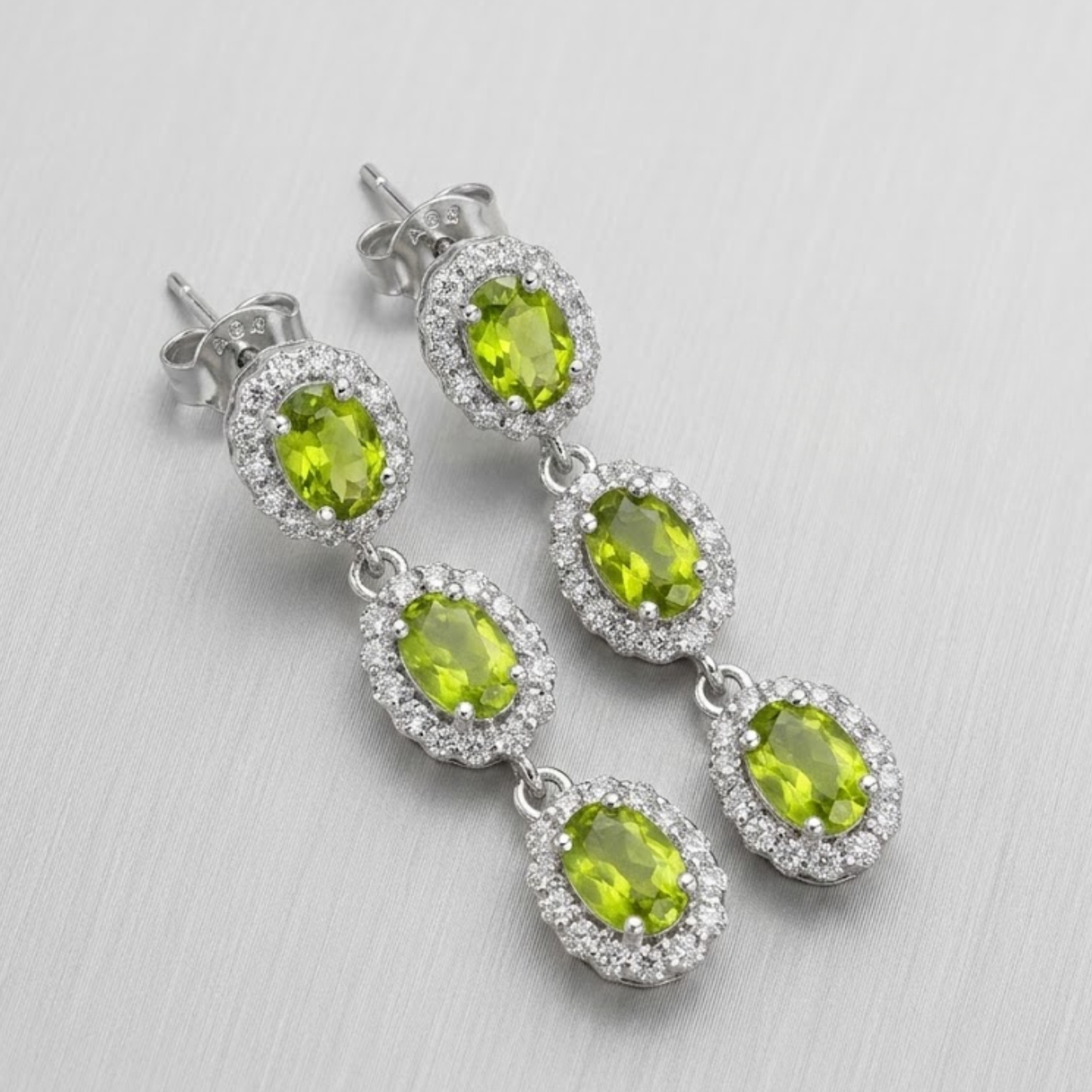Trinity Glow Natural Peridot Earrings
