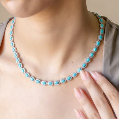 Gemlet Turquoise Necklace With Earrings
