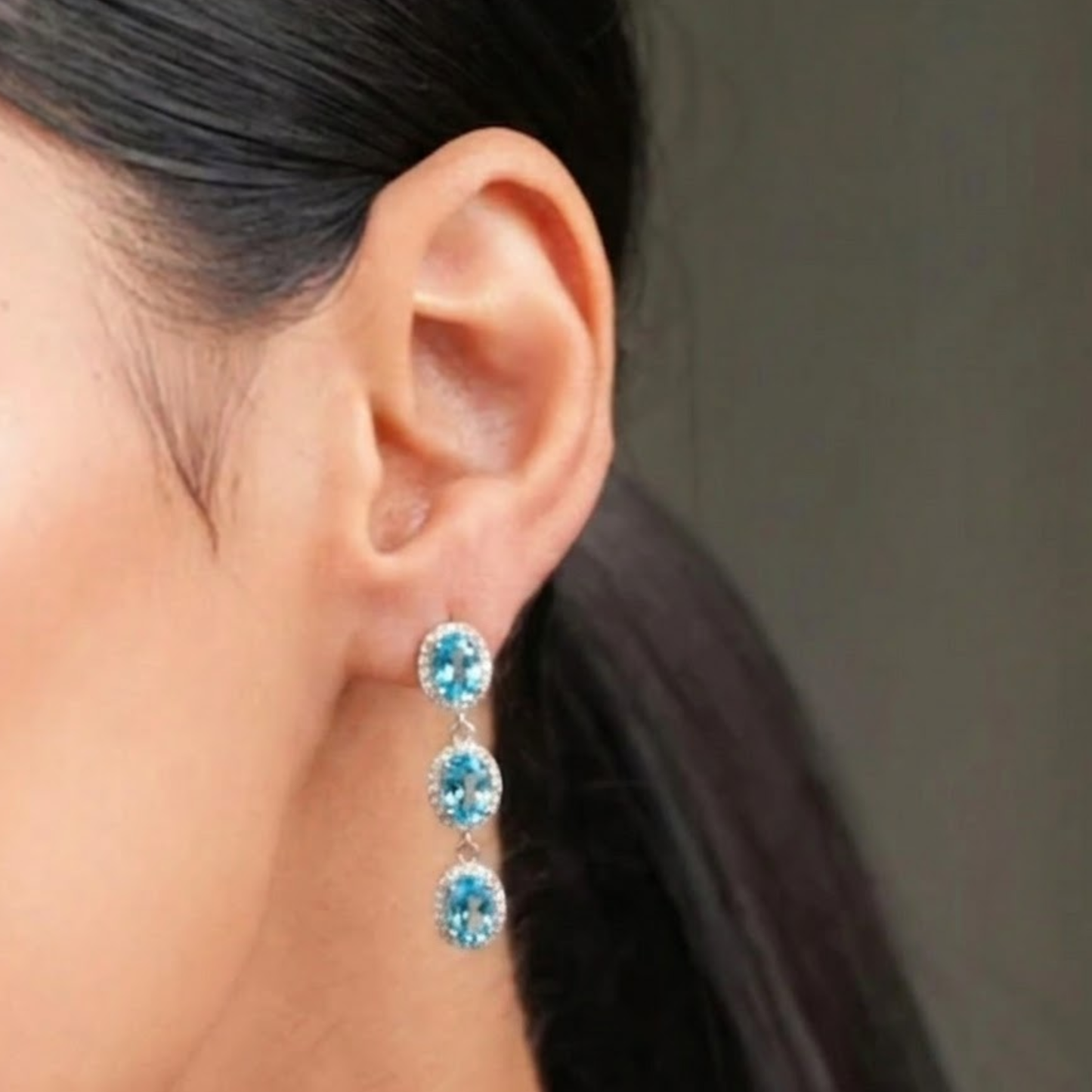 Gemlet Blue Topaz Necklace With Earrings
