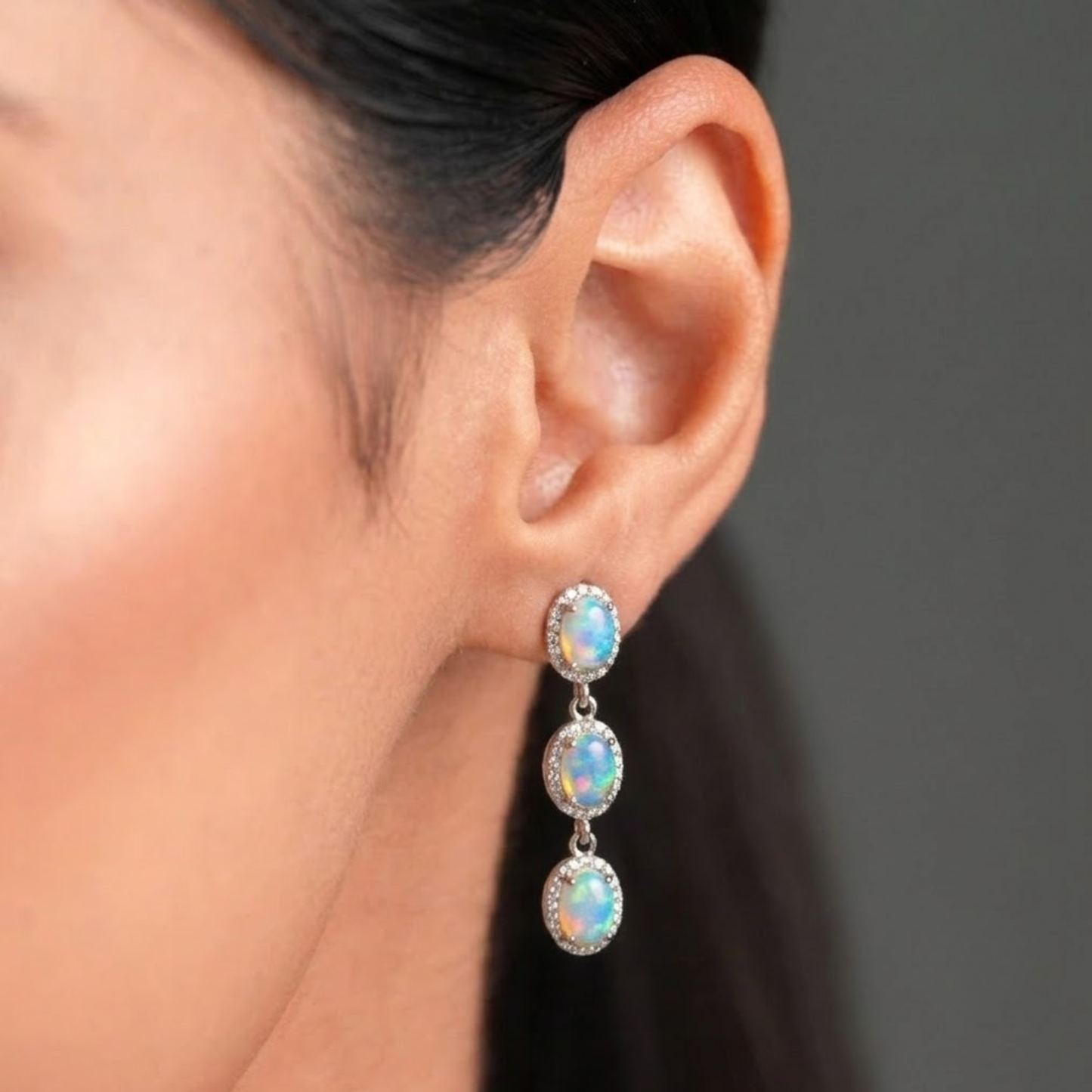 Gemlet Opal Necklace With Earrings