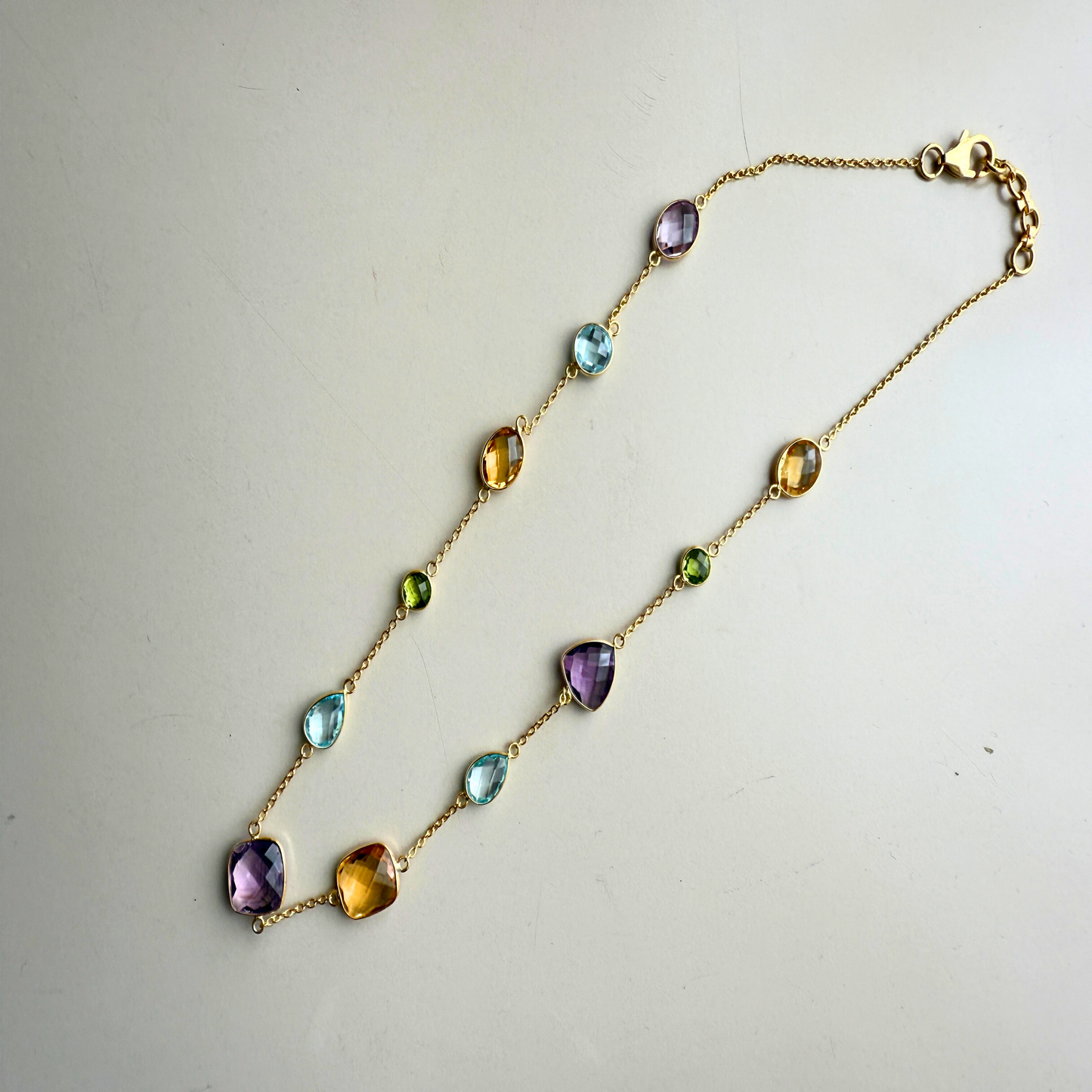 GemMedley Natural Gemstones Chain with Gold Vermeil