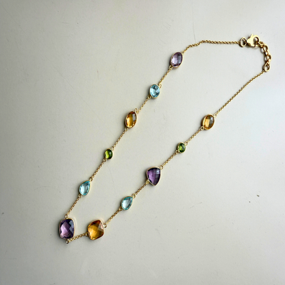 GemMedley Natural Gemstones Chain with Gold Vermeil