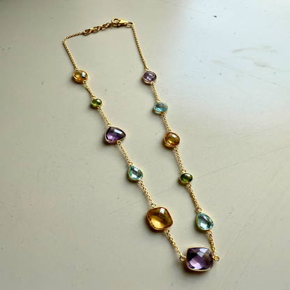 GemMedley Natural Gemstones Chain with Gold Vermeil