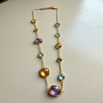 GemMedley Natural Gemstones Chain with Gold Vermeil