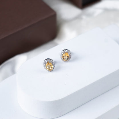 Petite Citrine Studs