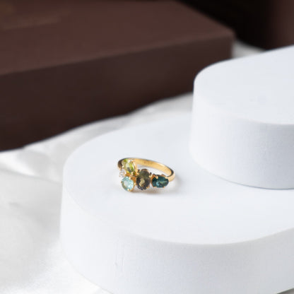 Mosaic Green Tourmaline Ring