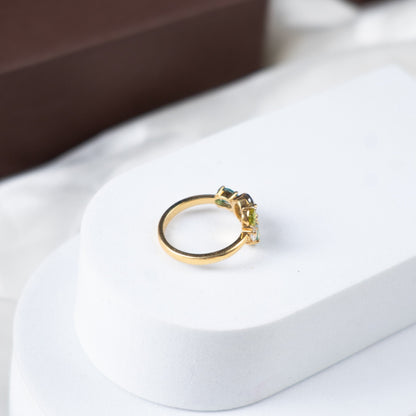 Mosaic Green Tourmaline Ring