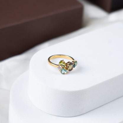Mosaic Green Tourmaline Ring